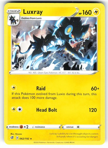 Luxray 062/192 Rebel Clash Rare Holo Pokemon TCG Near Mint