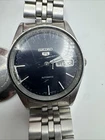 Vintage SEIKO 5 Automatic Day Date Men’s Watch. 17 Jewels RUNS - AS IS!!! BLue
