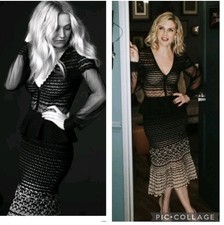 Alexander McQueen Vintage 16 Macramé Stitch Tulle Peplum Dress ASO Dakota M 2285