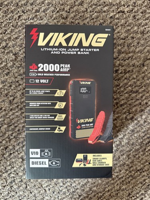 #ad Viking 2000A Peak Amp Lithium ion Jumpstarter 59491 Power Bank $85.00