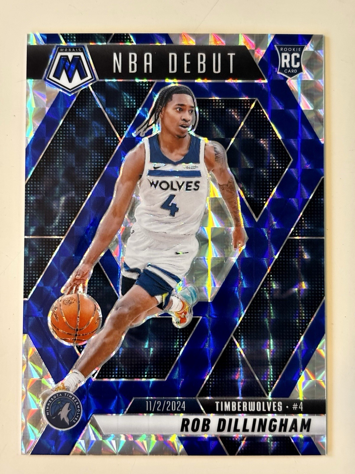 2024-25 Panini Mosaic - NBA Debut Robert Dillingham #270 Choice Blue /45 (RC)