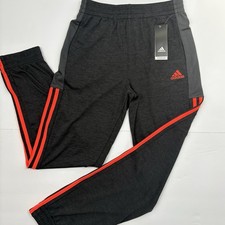 Adidas Boys Youth XL Aeroready Track Pants Black Red Jogger Athletic NWT
