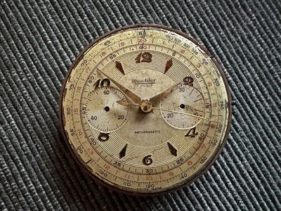 Original Landeron L 48 Uhrwerk Mit Blatt und Zeigern Teile Fehlen Defekt!