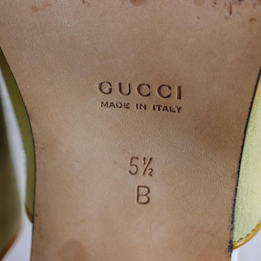 GUCCI Sandals Mule Interlocking G EU 35.5 US 5.5 Suede Light Yellow White Brown thumbnail 20