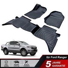 Gummi Fußmatten für Ford Ranger 2015-2022 T7 T8 3D Passform Hoher Rand 