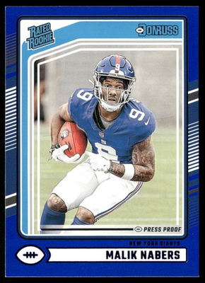 #ad Malik Nabers 2024 Donruss Press Proof Blue #383 RC New York Giants $2.95