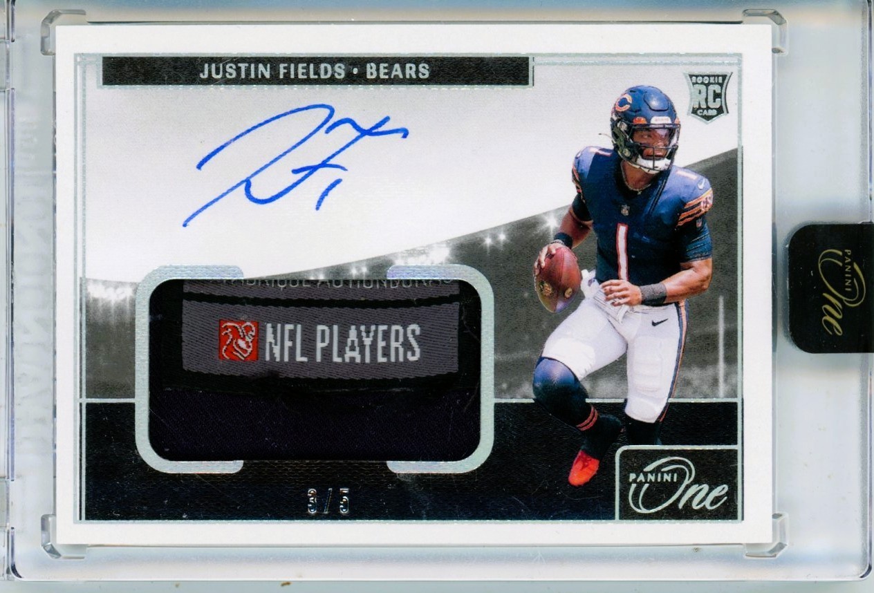 2021 Panini One Justin Fields Rookie Card RC Auto Tag Patch 3/5 Sealed RPA