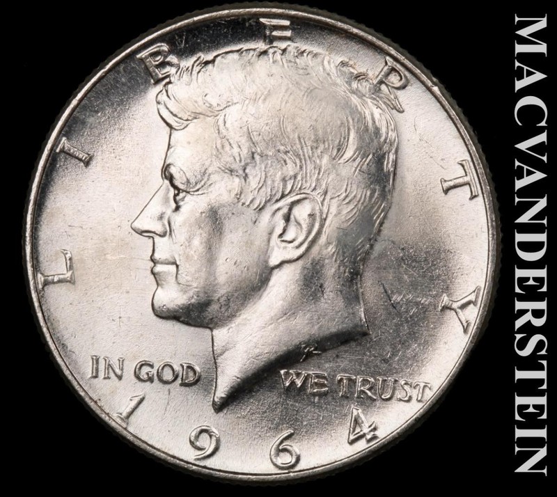 1964 Silver Kennedy Half Dollar - Scarce  High Grade  Lustrous  #L7309