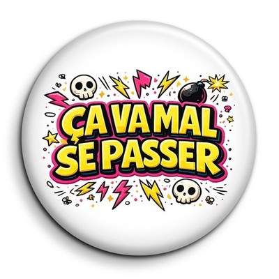 es wird schief gehen - Badge 38mm Button Pin