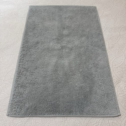 Restoration Hardware Ultra-Soft Turkish Cotton Bath Mat Light Blue/Gray Terry