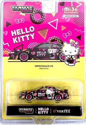 TARMAC WORKS VERTEX NISSAN SILVIA S14 HELLO KITTY BLACK CHROME LIMITED EDITION