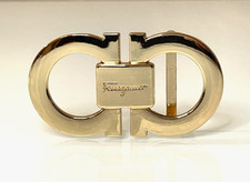 Ferragamo Men's Gold Chrome Belt Buckle Gancini Fits 1.38" Wide Leather Belts