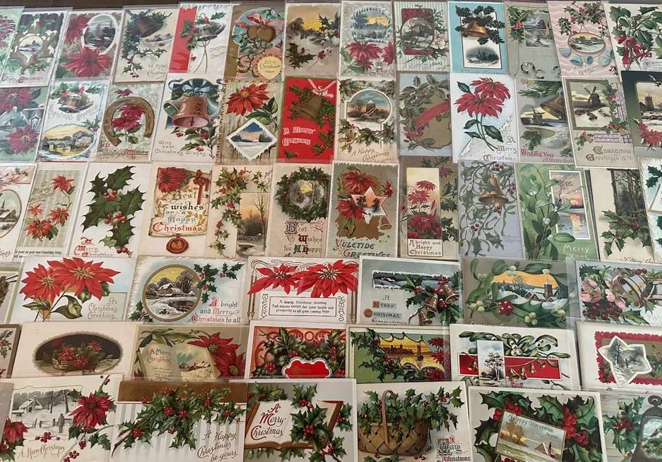 Huge Quality  Lot of~100 Antique Christmas~Vintage  Postcards~in sleeves~d377 - Image 3 of 4