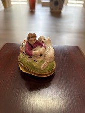 Portagioie/Castello Bomboniera in Porcellana Vintage con Cane **Leggi