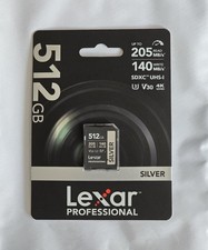 LEXAR PROFESSIONAL 512GB SILVER SDXC CARD UP TO 205MB/s Read & 140MB/s Write