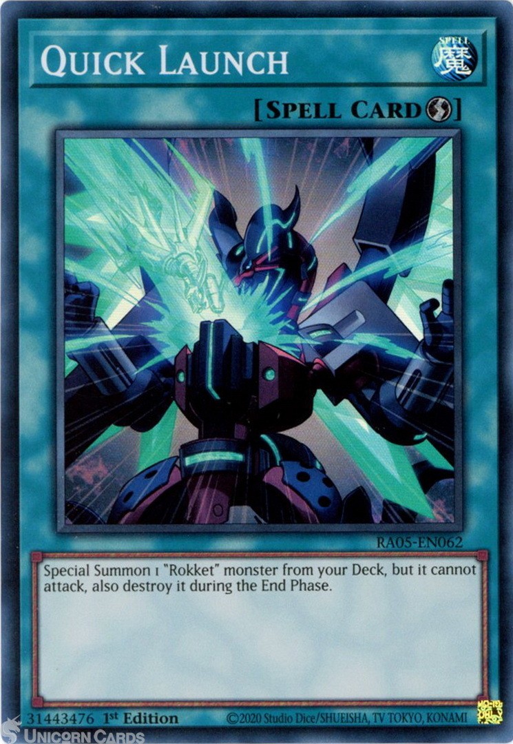 RA05-EN062 Quick Launch : Super Rare 1st Edition Mint YuGiOh Card