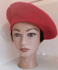 100% Wool Vintage Black,Red,Navy Beret Boinas  Fina 3 Set