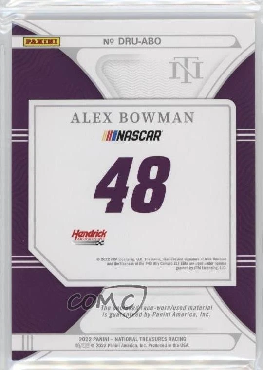 2022 Panini National Treasures Dual Race Used Firesuits /49 Alex Bowman #DRU-ABO - Image 2 of 2