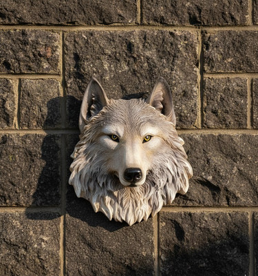 Latexform zur Herstellung dieser Garten Ornament Wolfskopf Wandrelief Form für Gips