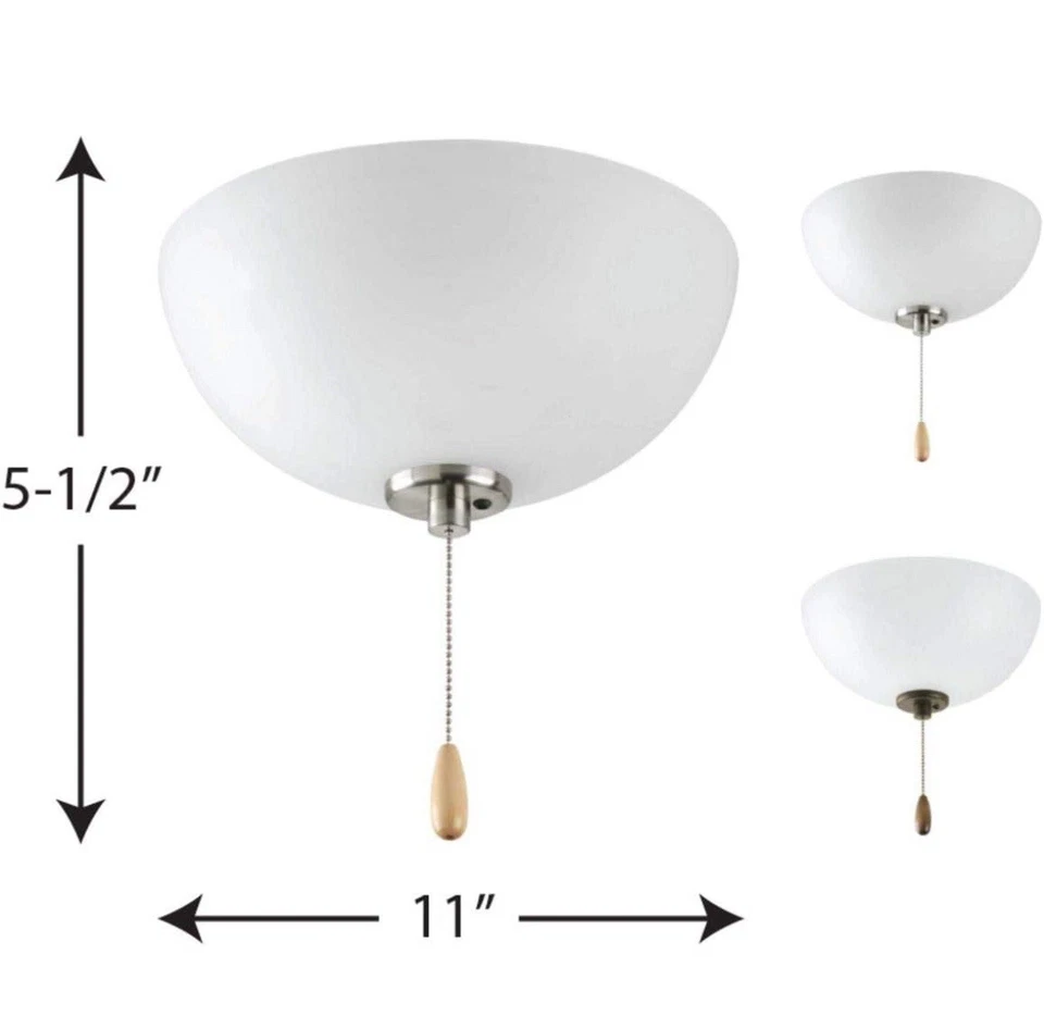 Progress Lighting Ceiling Fan Light Kit – White Glass, Antique Style, New - Image 2 of 3