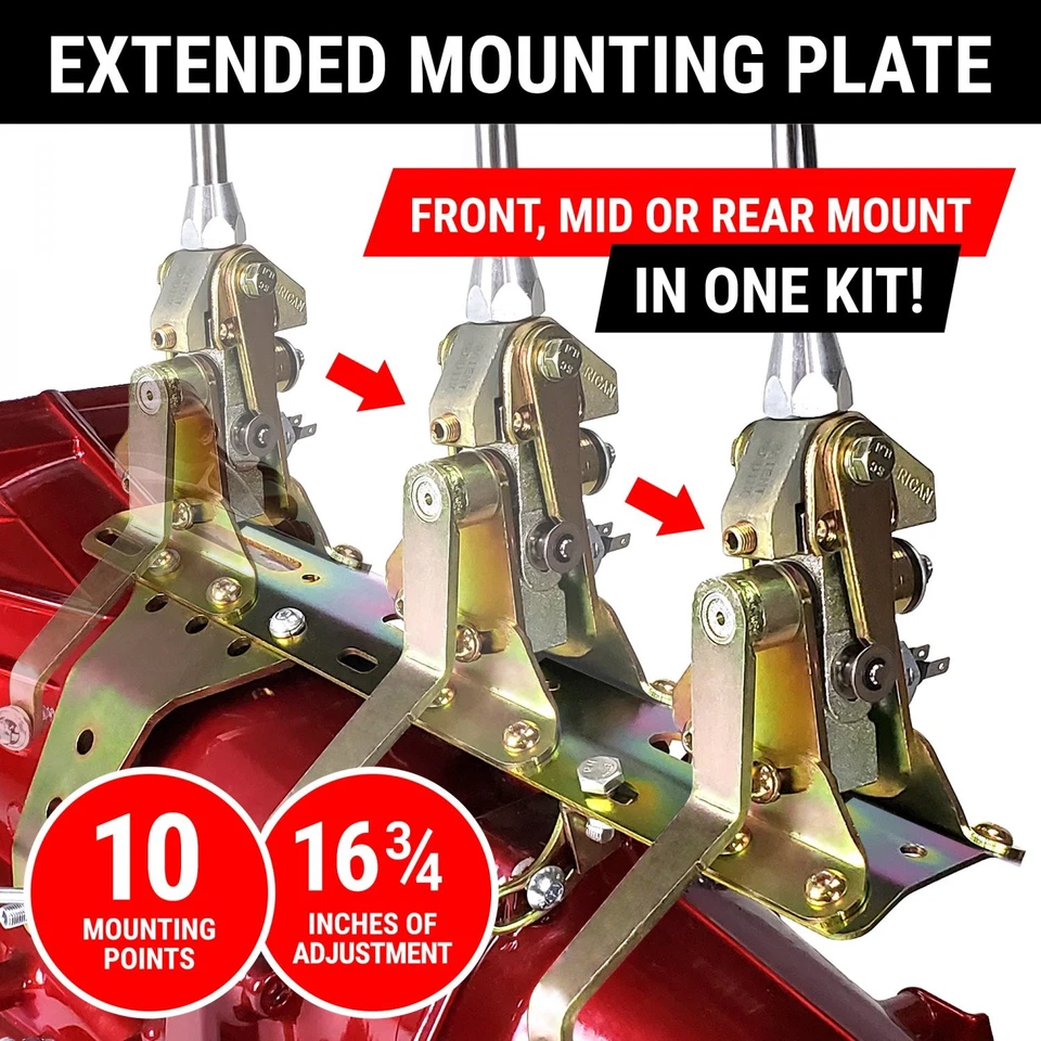 Kit de palanca de cambios de transmisión de botón pulsador con 6 brazos cromados para GM 700R4 Foto 4 de 4