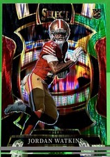 2025 Panini Select - Concourse Jordan Watkins #18 Black & Green Shock Prizm (RC)