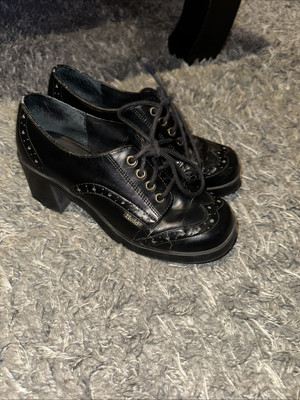 Vintage Y2K Mudd Coralia Women Shoes Black Chunky Platform Oxford Grunge 