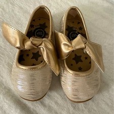 Livie Luca Halley Ballet Flat Toddler Size 5 Gold Bow Shoes