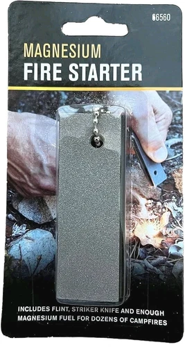 Magnesium Fire Starter Flint & Striker Knife Camping Survival Prepping Bushcraft