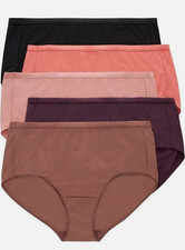 Hanes Just My Size Womens Breathable Mesh Brief Underwear 5 pk Sz 1X 2X 3X 4X 6X