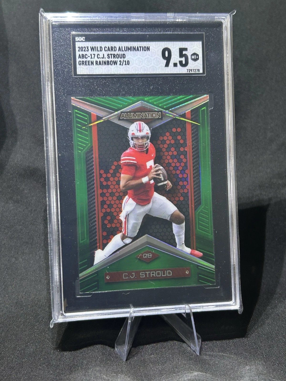 CJ Stroud Wild Card Alumination Draft Groovin' Autographs #AG10 Rainbow-Green