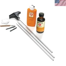 Gun Cleaning Kit: Aluminum Rod, Solvent & Patches for .22-.225 Calibers