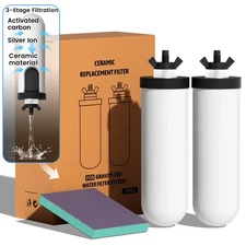 8.46-Inch 3-Stage Filtration Ceramic Purification Elements NSF/ANSI 42&372 Ce...
