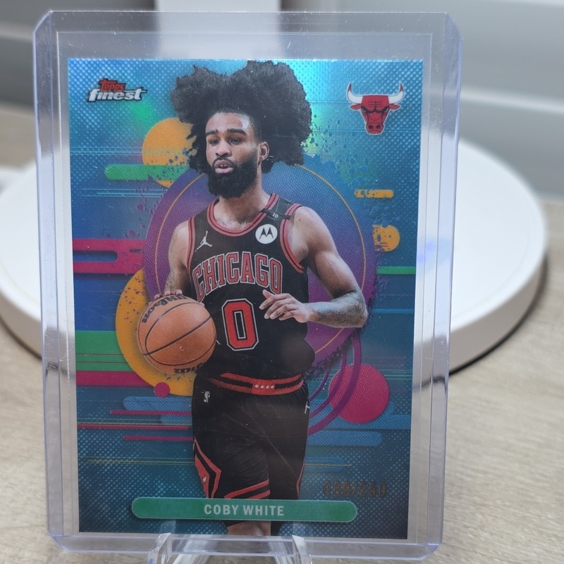 (2) Topps 2025-26 Finest Uncommon Coby White Bulls #143 Sky Blue Refractor /250