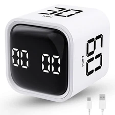 Productivity Timer Flip Gravity Sensor Cube Timer Countdown & Countup,Mute