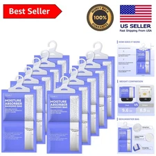 10-Pack Unscented Moisture Absorber Bags - Leakproof Dehumidifier Solution