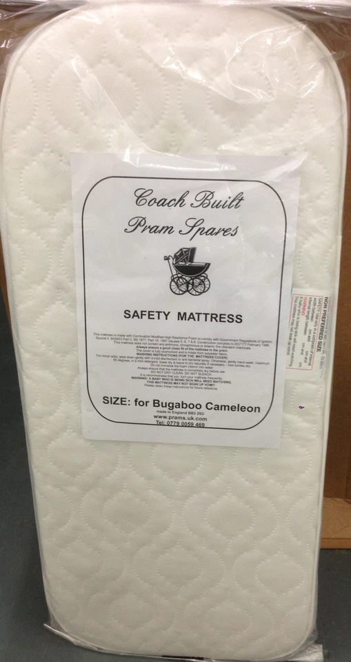 DELUXE QUILTED BREATHABLE PRAM SAFETY MATTRESS for Bugaboo Cameleon Carry Cot