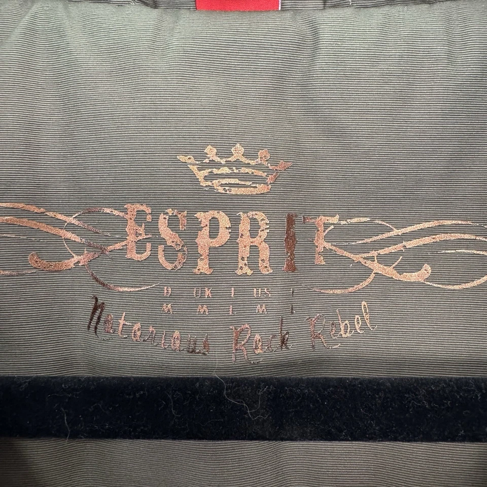Chaqueta Esprit Mujer Mediana Verde Oliva Notorious Rock Rebel Cremallera Completa Utilidad Y2K Foto 4 de 4