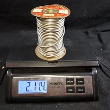 Vintage 2lb 11.4 Oz. Roll Hewitt Metals Corp. Solder 1/8" Diameter