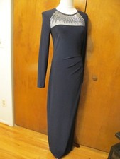 Ralph Lauren women's navy maxi evening detailed NWT dress size 6