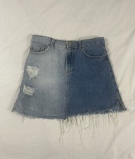 Zara Girls Blue Distressed Denim Mini Skirt Size 11/12