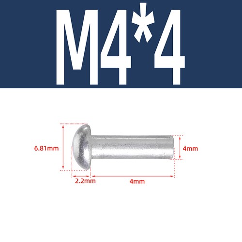 M2 M3 M4 M5 M6 M8 Solid Aluminium Round Head Rivets DIN 660 - Picture 36 of 77