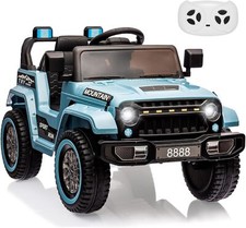 12V Ride On Car with Remote Control Battery Powered 3 Speeds for Kids Blue