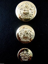 Round Gold Plastic Crested Blazer Buttons With Shank 15mm 18mm 21mm  CX23