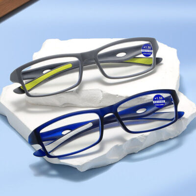 Square Sport Blue Light Blocking Reading Glasses Men Women Full Frame Glasses