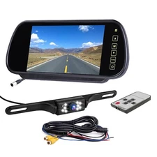7'' Car Rear View Mirror Monitor US License plate Reverse Backup Camera Parking