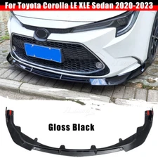 For 2020-2023 Toyota Corolla Sedan XLE LE Front Bumper Lip Splitter Gloss Black