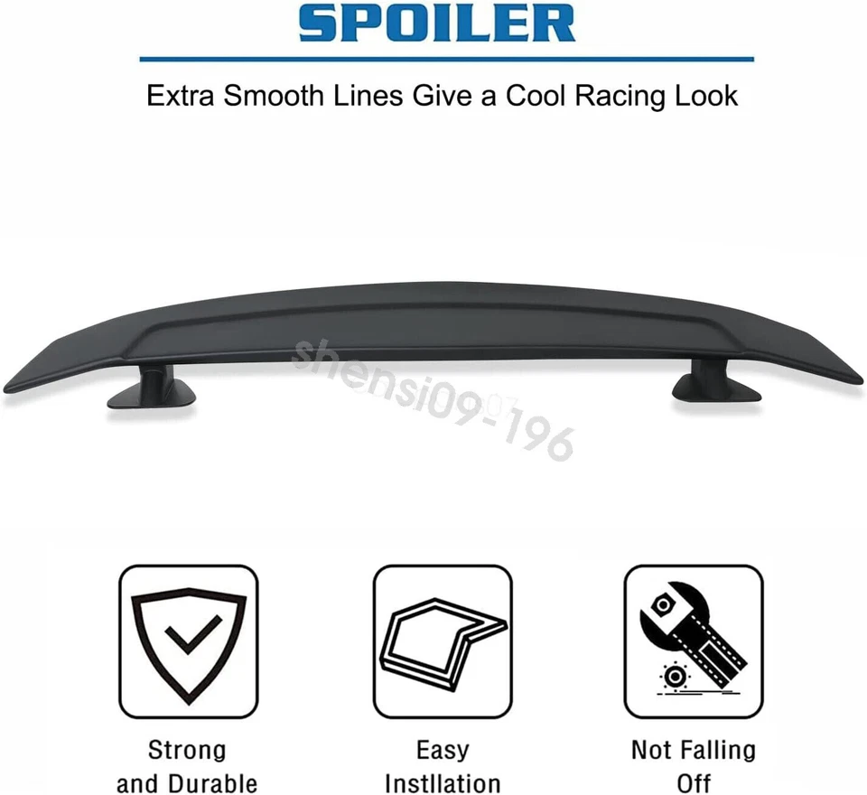 46" Matte Black Racing Rear Trunk Spoiler GT Wing Diffuser For Mazda RX-8 RX-7 Foto 3 de 4