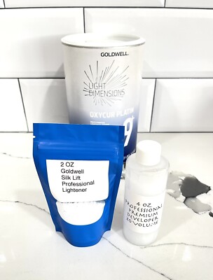 Goldwell Hair bleach Lightener  2 Oz with 4 oz your choice of Developer