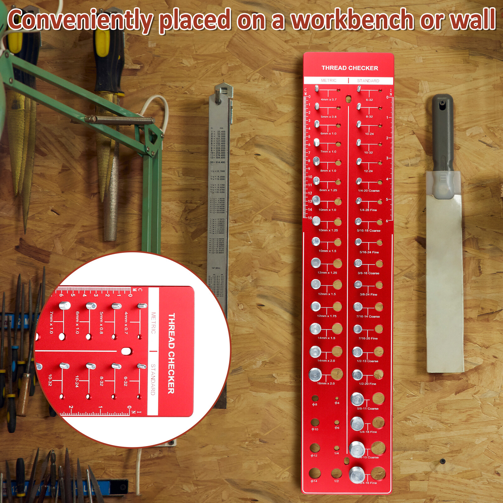 Nut and Bolt Thread Checker 34 Thread Identifier Gauge Inch Metric